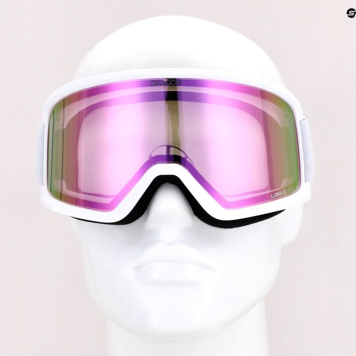 DRAGON DX3 OTG slidinėjimo akiniai balti/šviesiai rožiniai ion 7