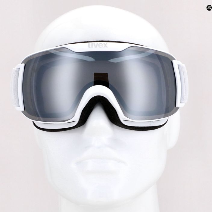 Slidinėjimo akiniai UVEX Downhill 2000 S LM balti matiniai / veidrodiniai sidabriniai / skaidrūs 55/0/438/1026 8