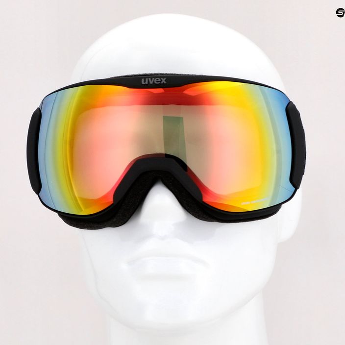 UVEX Downhill 2100 V slidinėjimo akiniai juodi matiniai/veidrodiniai vaivorykštiniai variomatiniai/skaidrūs 55/0/391/2030 12