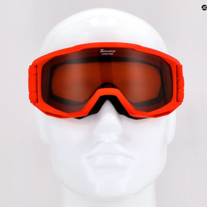 Alpina Piney red matiniai/oranžiniai vaikiški slidinėjimo akiniai 10