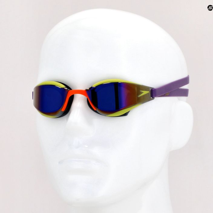 Speedo Fastskin Hyper Elite Mirror imperial/salso/atominės kalkės/violetinės spalvos plaukimo akiniai 68-12818G786 7