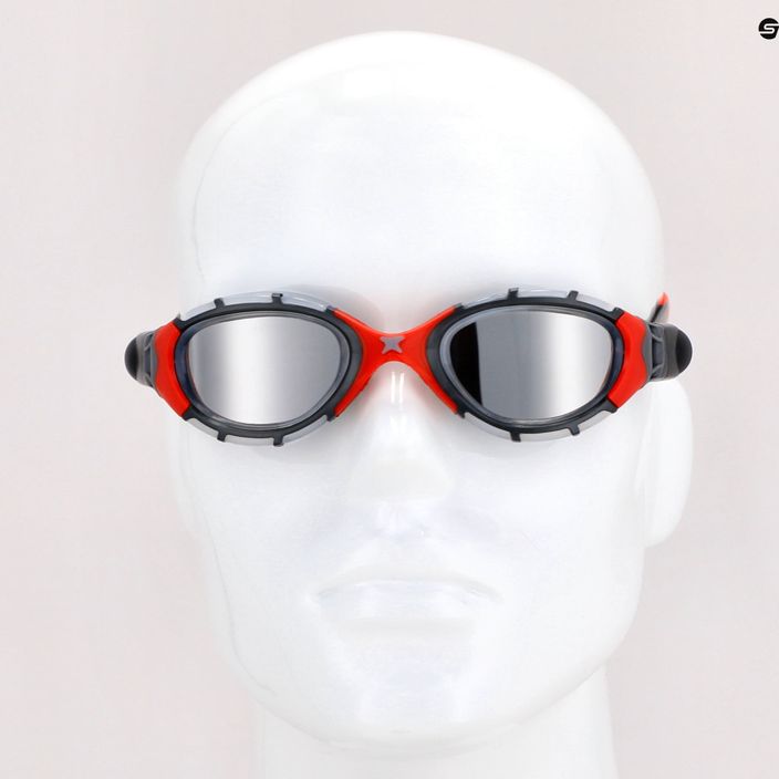 Zoggs Predator Flex Titanium skaidrūs/raudoni/raudoni dūminiai plaukimo akiniai 461054 7