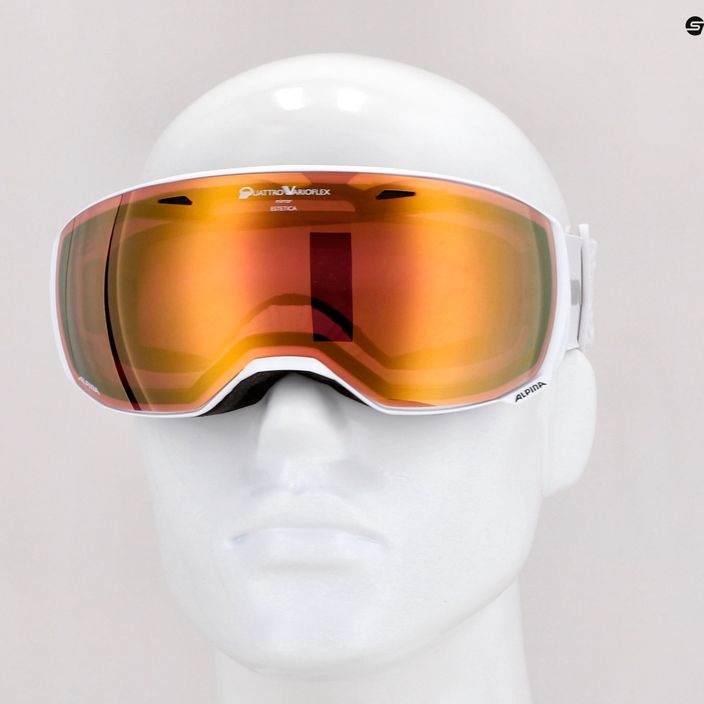 Alpina Estetica QV balti blizgūs auksiniai slidinėjimo akiniai 4