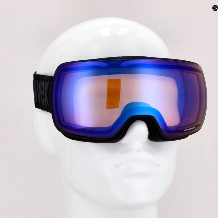Slidinėjimo akiniai UVEX Compact V black matt/mirror blue variomatic 55/0/142/20 7