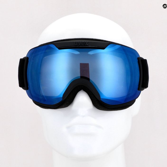 UVEX Downhill 2000 FM slidinėjimo akiniai juodi matiniai/veidrodiniai mėlyni/skaidrūs 55/0/115/24 6