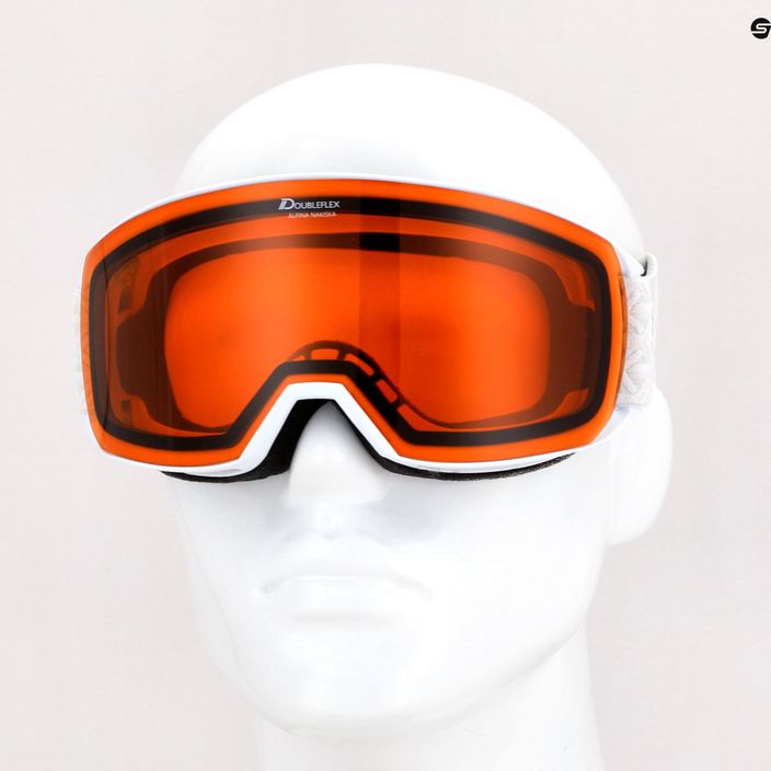 Alpina Nakiska slidinėjimo akiniai balti matiniai/oranžiniai 5