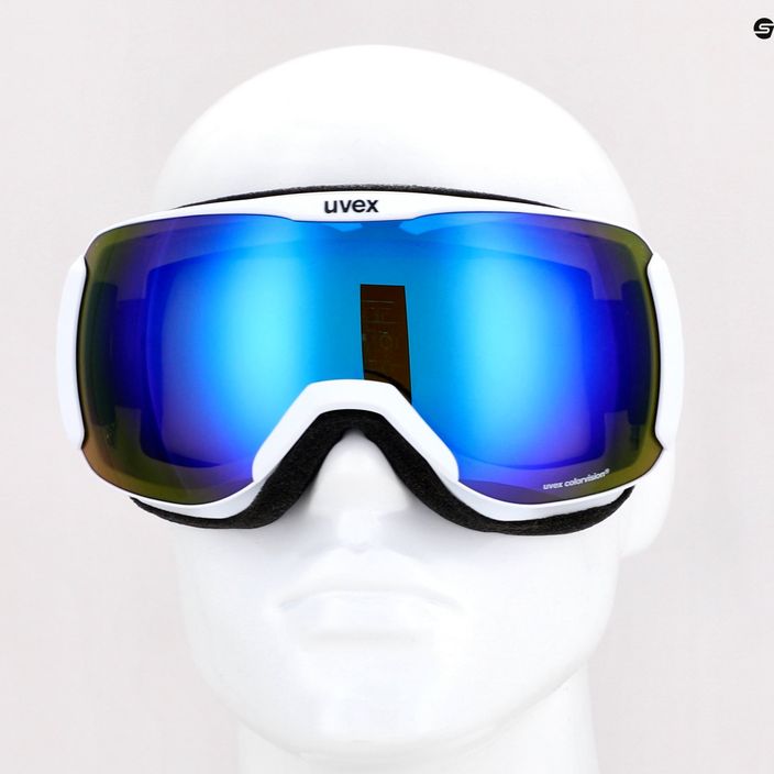 UVEX Downhill 2100 CV slidinėjimo akiniai balti matiniai/veidrodiniai mėlyni colorvision žali 55/0/392/10 10