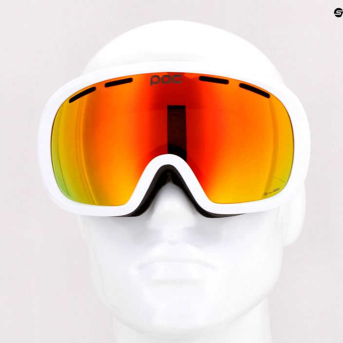 POC Fovea Mid Clarity hydrogen white/spectris orange slidinėjimo akiniai 12