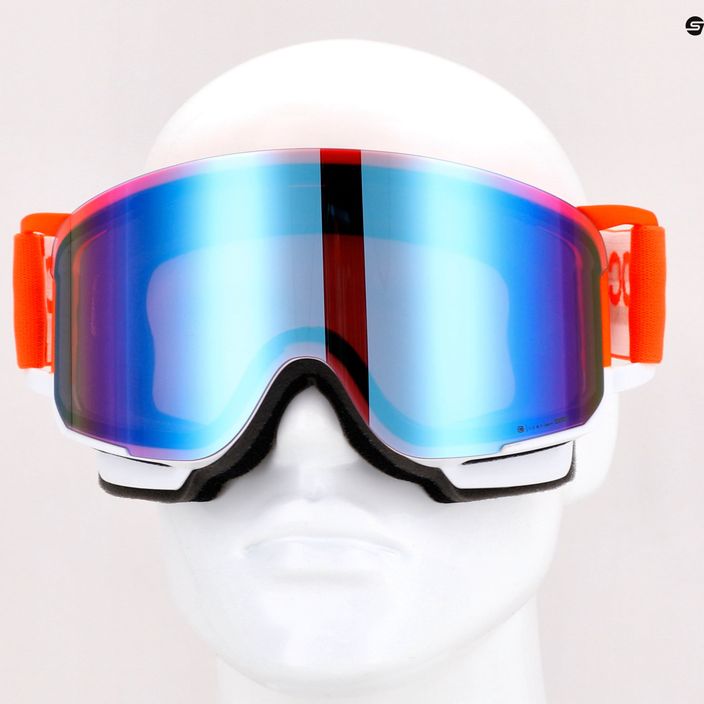 POC Nexal Clarity Comp fluorescencinės oranžinės/vandenilio baltos/spektriškai mėlynos spalvos slidinėjimo akiniai 13