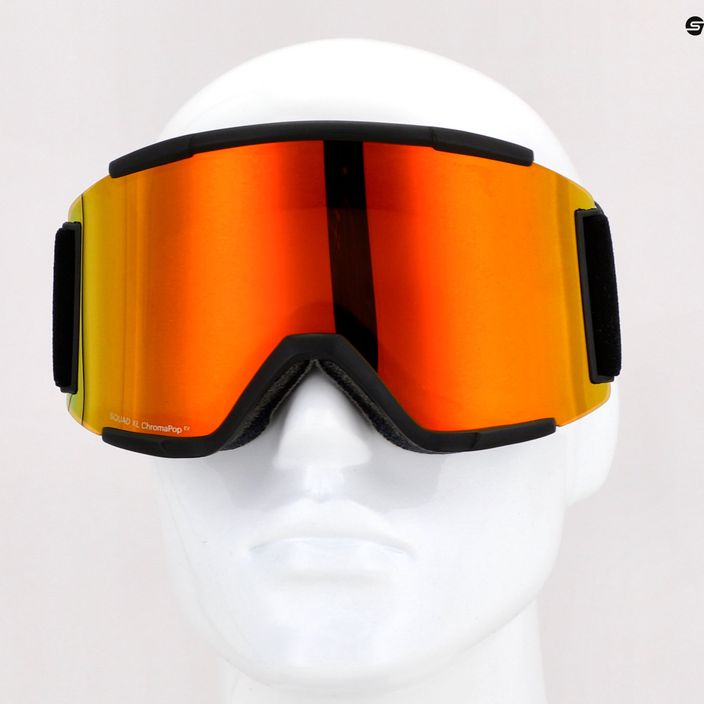 Smith Squad XL juodi/chromapop kasdieniai raudoni veidrodiniai slidinėjimo akiniai M00675 10