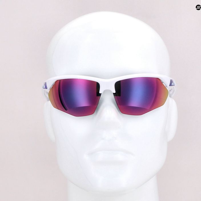 Dviratininko akiniai Alpina Defey HR balti/violetiniai/violetiniai veidrodžiai 7