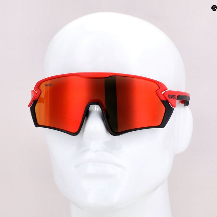 UVEX Sportstyle 231 raudoni matiniai/veidrodiniai raudoni dviratininko akiniai S5320653216 7