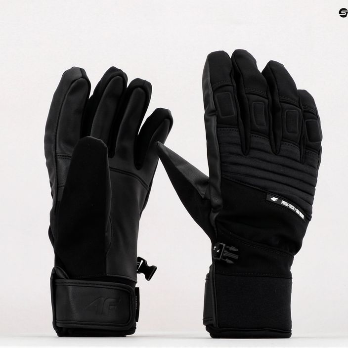 Vyriškos slidinėjimo pirštinės 4F REM003 tamsiai juodos spalvos 11