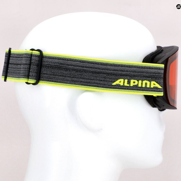Alpina Nakiska juodi-neoniniai/dh slidinėjimo akiniai 5