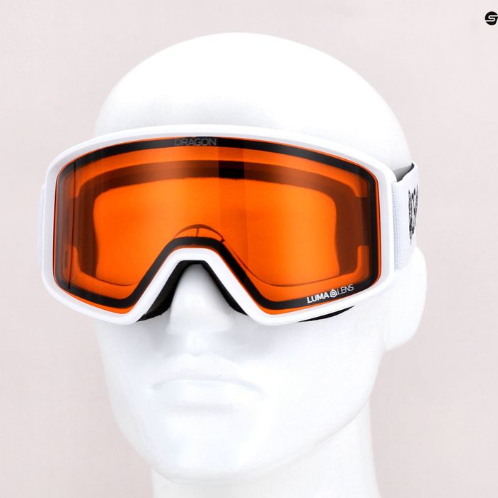 DRAGON DXT OTG balti/luminescenciniai gintariniai slidinėjimo akiniai 47022-101 7
