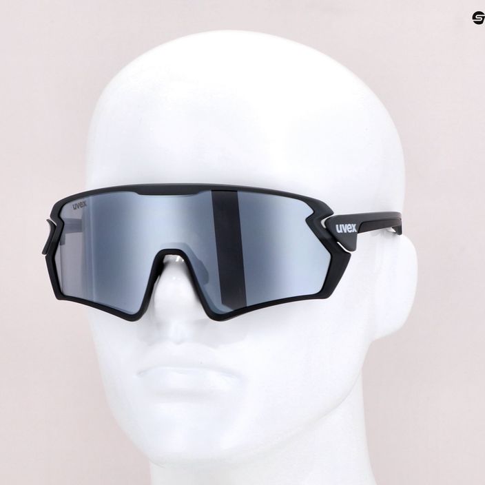 UVEX Sportstyle 231 pilki, juodi, matiniai, veidrodiniai, sidabriniai dviratininko akiniai S5320652506 7