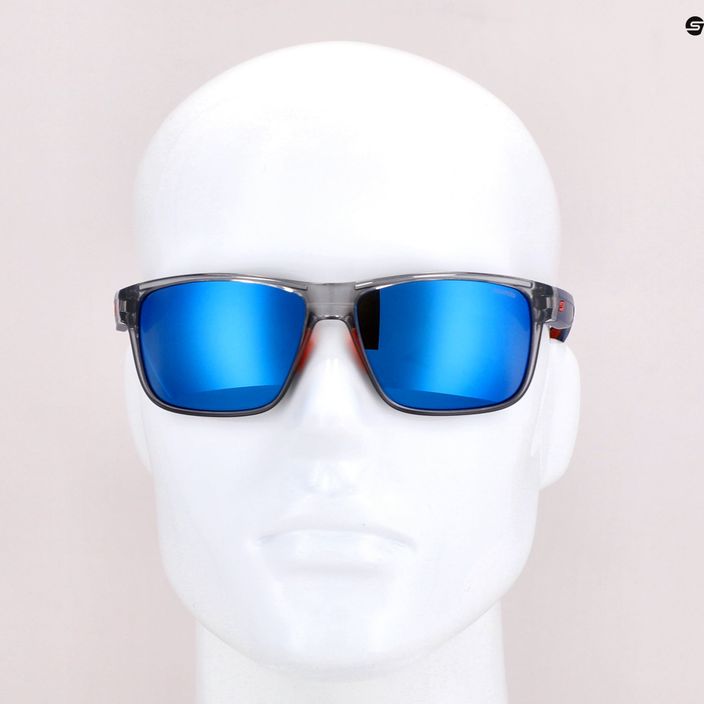 Julbo Renegade Polarized 3Cf blizgūs permatomi pilki/mėlyni akiniai nuo saulės J4999420 7