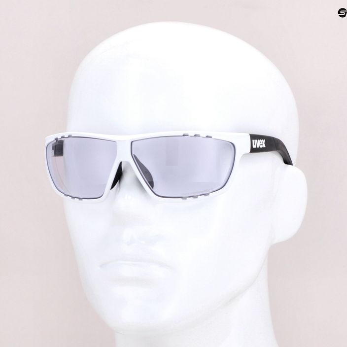 UVEX Sportstyle 706 V balti juodi matiniai/variomatiniai dūminiai akiniai nuo saulės 53/2/005/8201 7