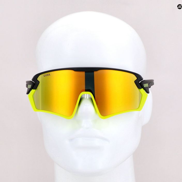 UVEX Sportstyle 231 juodai geltoni matiniai / veidrodiniai geltoni dviratininko akiniai S5320652616 7