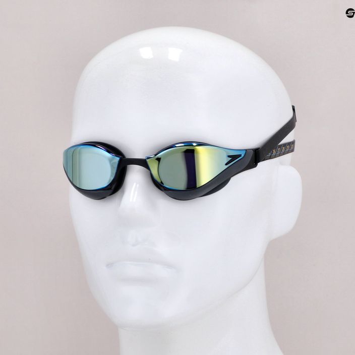 Speedo Fastskin Pure Focus Mirror plaukimo akiniai juodi/šaltai pilki/okean gold 68-11778D444 11