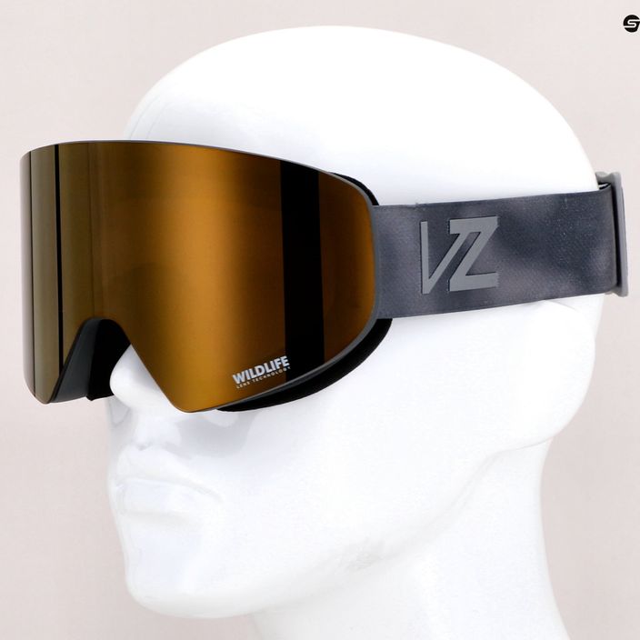 VonZipper Encore pilki paukščio/gyvosios gamtos bronzos chromo spalvos snieglenčių akiniai AZYTG00114-GRY 9