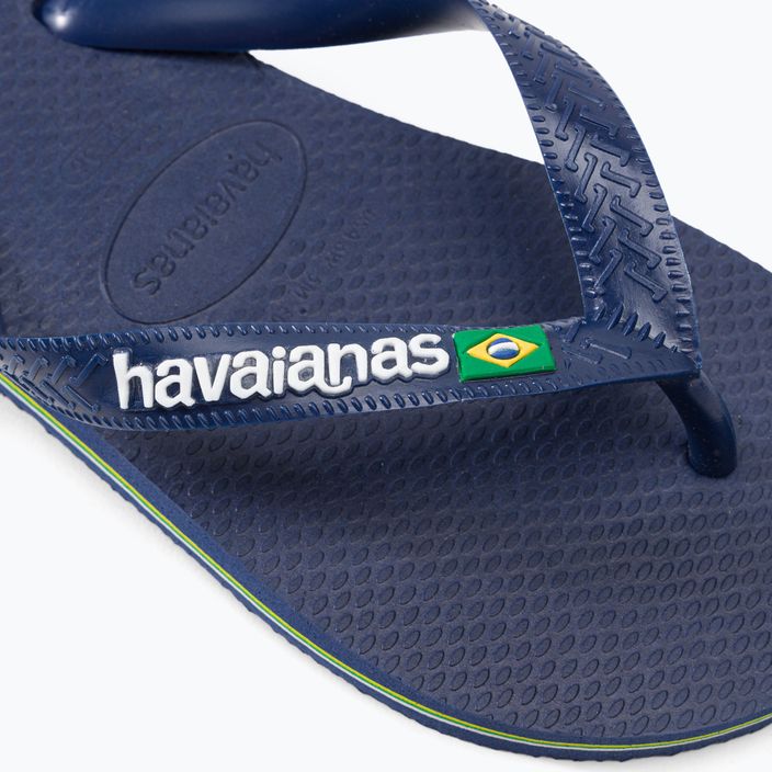 Havaianas Brasil Logo tamsiai mėlynos šlepetės H4110850 7