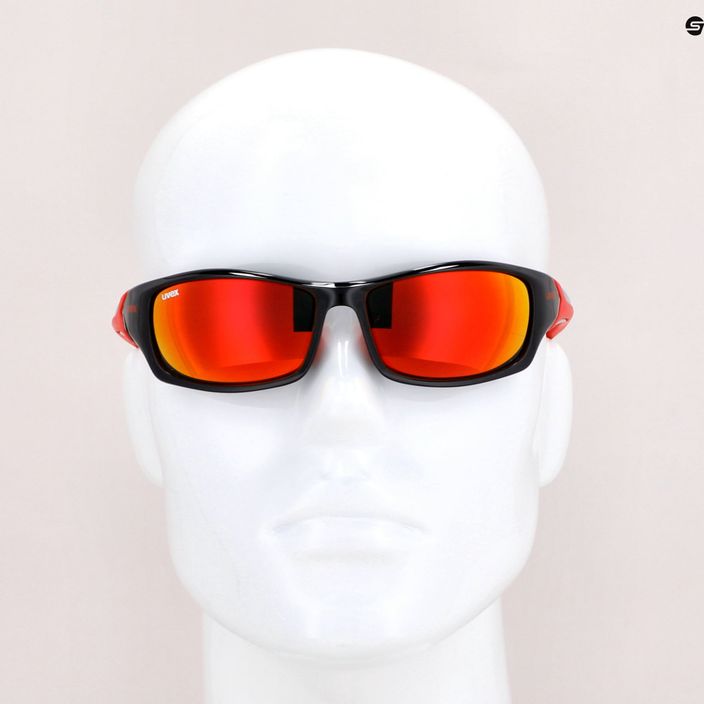 UVEX Sportstyle 211 juodai raudoni/veidrodiniai raudoni akiniai nuo saulės 53/0/613/2213 7