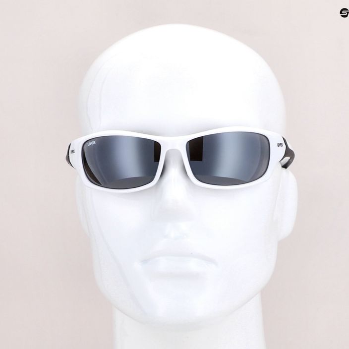 UVEX Sportstyle 211 akiniai nuo saulės baltai juodi/šviesiai sidabriniai 53/0/613/8216 7