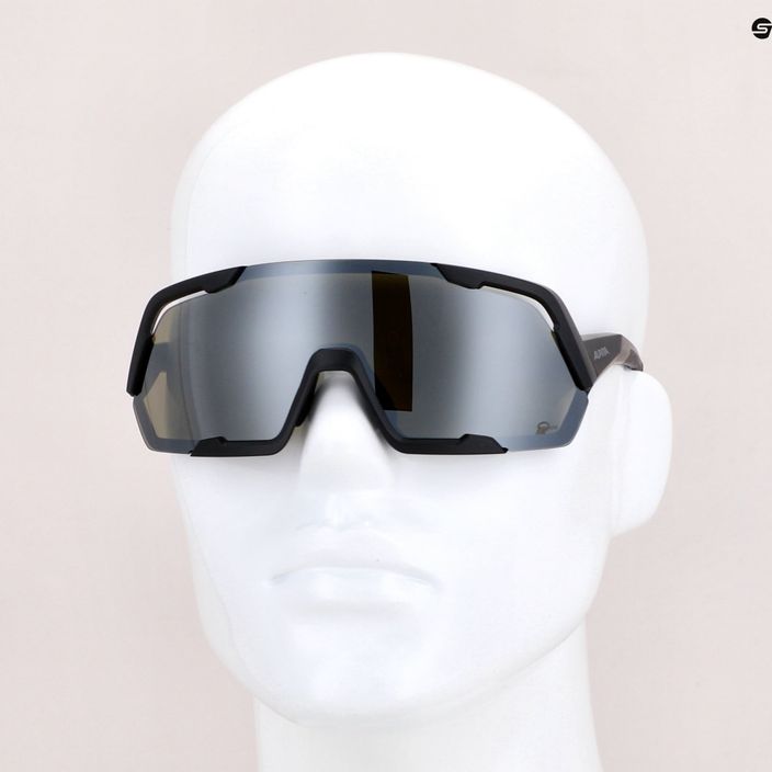 Alpina Rocket Q-Lite juodi matiniai / sidabriniai veidrodiniai dviratininkų akiniai 7