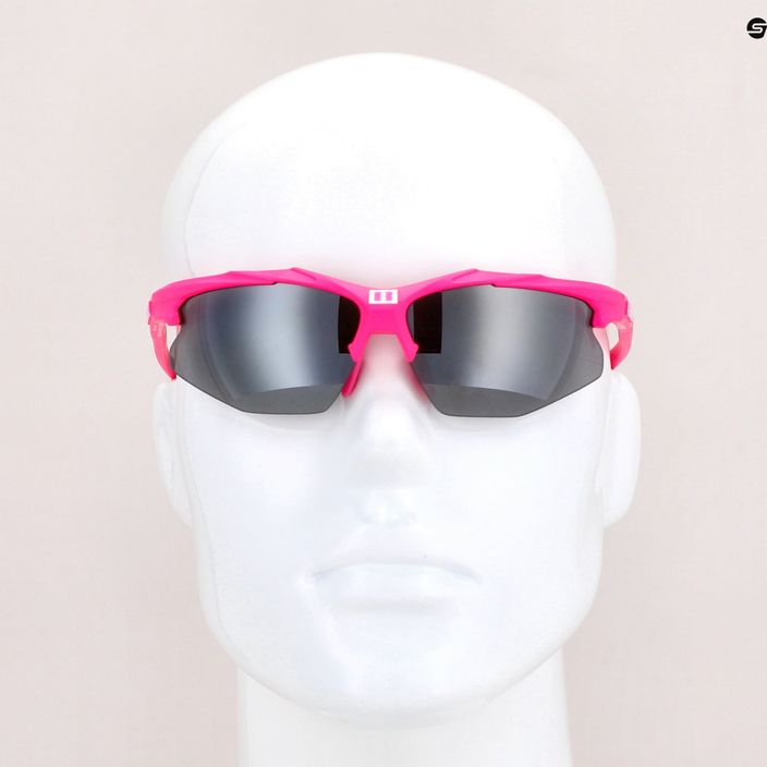Bliz Hybrid mažieji rožiniai/dūminiai sidabriniai veidrodiniai dviratininkų akiniai 8