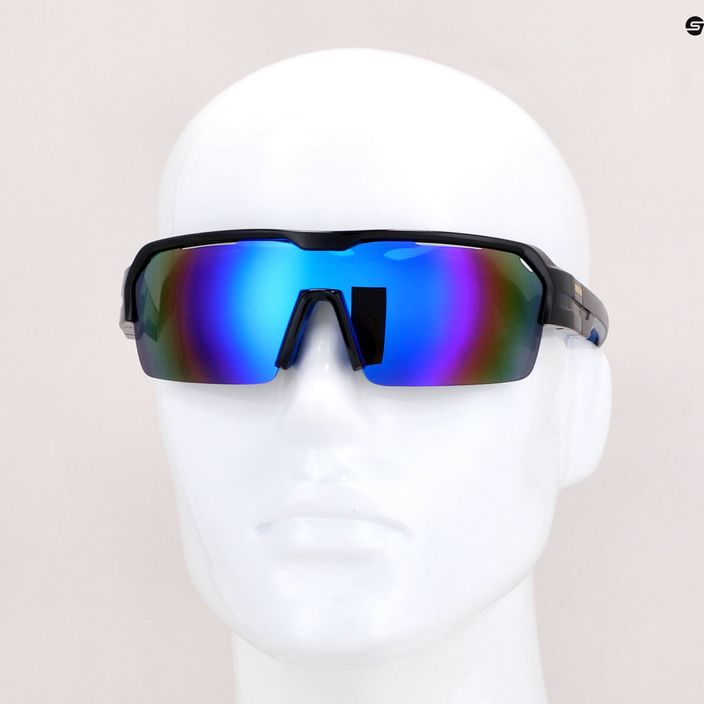 Ocean Sunglasses akiniai nuo saulės Race blizgantys juodi/revo mėlyni 3801.1X dviračių akiniai 6