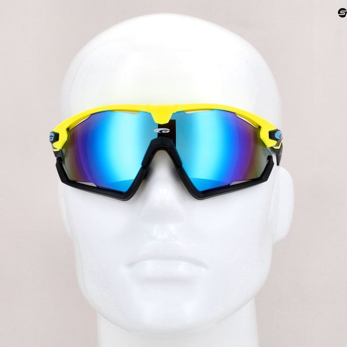 GOG Viper neoniniai geltoni/juodi/polichromatiniai baltai-mėlyni dviratininkų akiniai E595-2 7