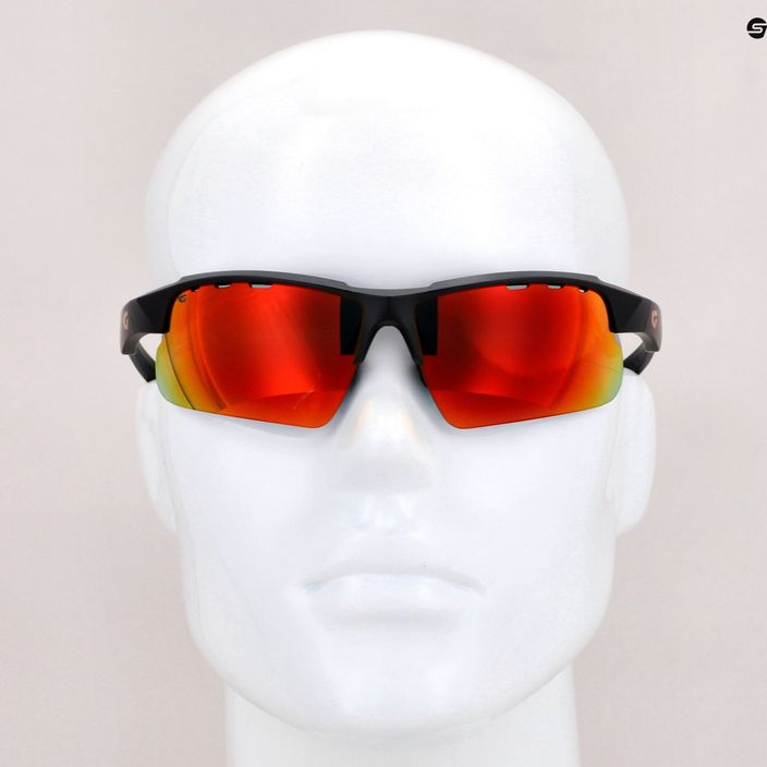 GOG dviratininkų akiniai Faun matiniai juodi/polichromatiniai raudoni E579-2 9