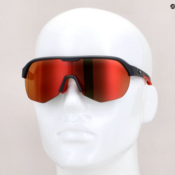 GOG Perseus dviratininkų akiniai matiniai pilki/raudoni/polichromatiniai raudoni E501-2 7