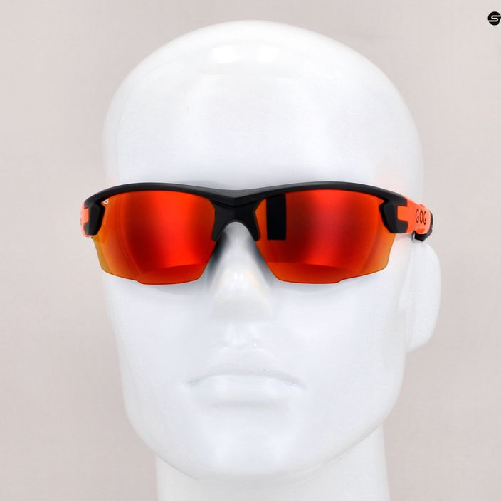 GOG Steno matiniai juodi/oranžiniai/polichromatiniai raudoni dviratininkų akiniai E540-4 8
