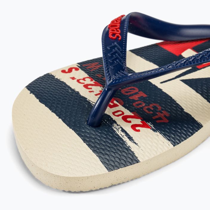 Šlepetės per pirštą Havaianas Top Nautical beige straw / navy blue / ruby red 7