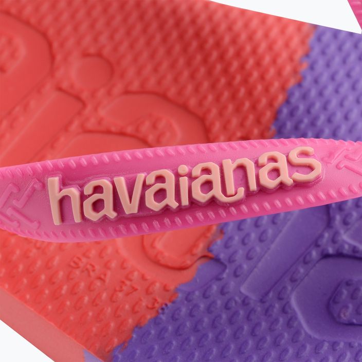 Šlepetės per pirštą Havaianas Top Logomania Colors II pink flux 13