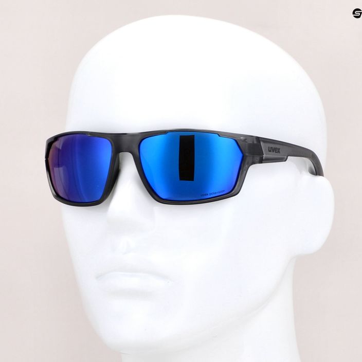 UVEX Sportstyle 233 P dūminiai matiniai/poliarinio matymo veidrodiniai mėlyni dviratininkų akiniai 53/2/097/5540 5