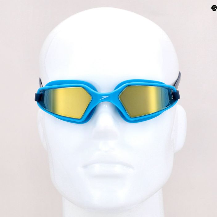 Speedo Hydropulse Mirror Junior tamsiai mėlynos/juodos įlankos/gelsvai auksinės spalvos plaukimo akiniai 68-12269D656 7
