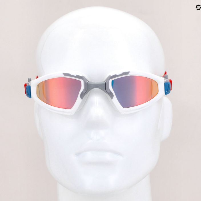 Aquasphere Kayenne Pro plaukimo akiniai balti / pilki / veidrodiniai raudoni 8