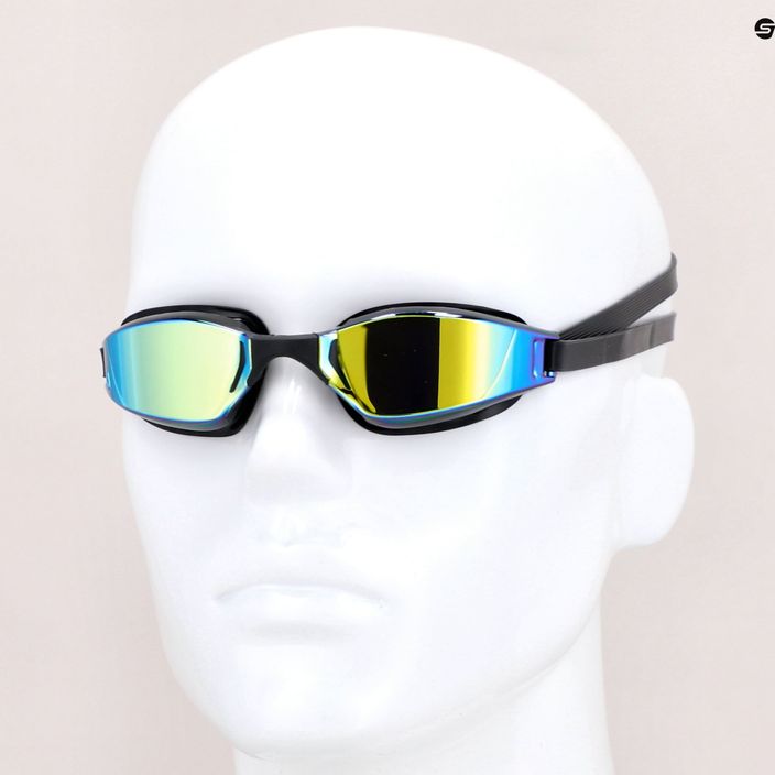 Aquasphere Xceed juodi/juodi/veidrodiniai geltoni plaukimo akiniai EP3030101LMY 8