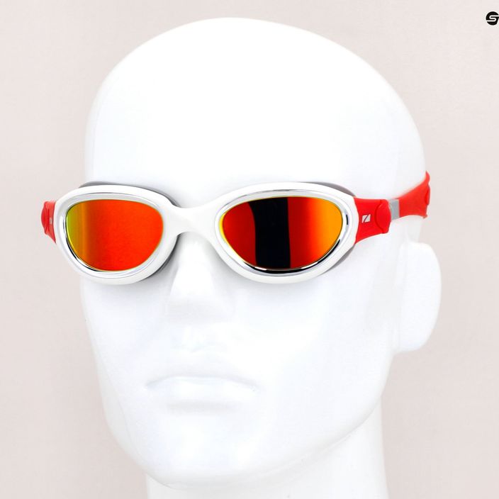 ZONE3 Venator-X Plaukimo akiniai sidabriniai/balti/raudoni SA21GOGVE108 7