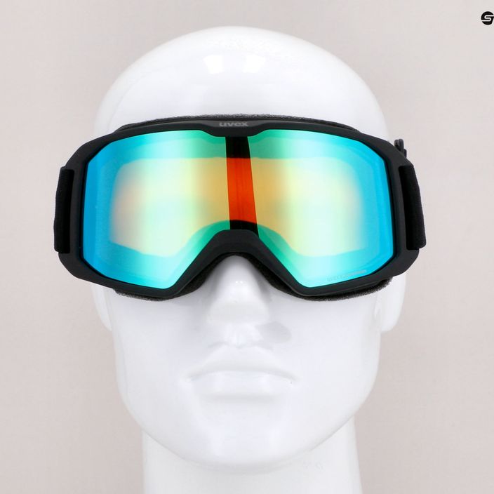 Slidinėjimo akiniai UVEX Elemnt FM black mat/mirror green lasergold lite 55/0/640/2030 12