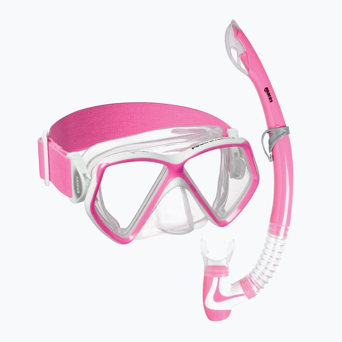 Vaikiškas paviršinio nardymo rinkinys Mares Combo Pirate Neon pink/white/clear