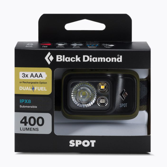 Black Diamond Spot 400 tamsiai alyvuogių spalvos galvos žibintuvėlis 2