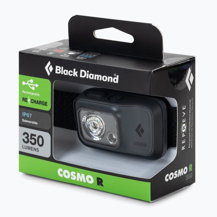 Black Diamond Cosmo 350-R grafitinis galvos žibintuvėlis