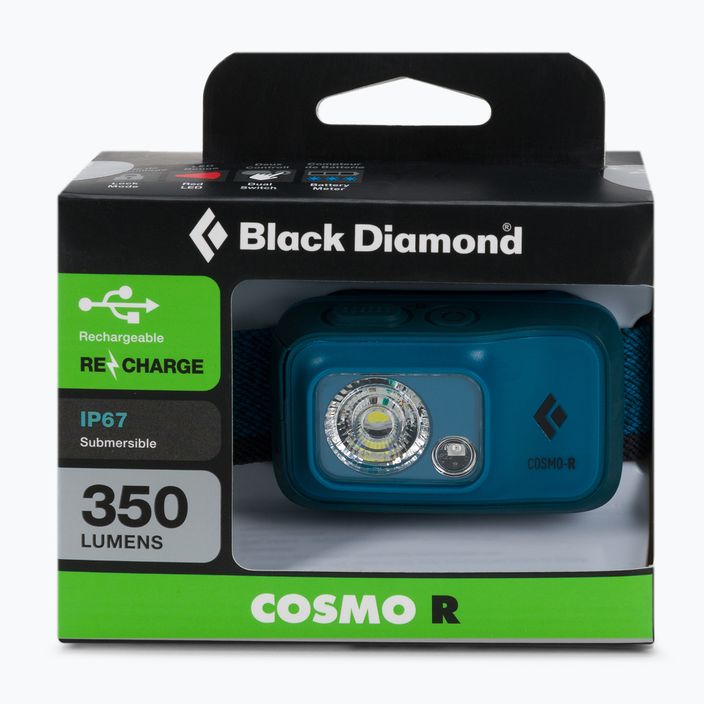 Black Diamond Cosmo 350-R azul priekinis žibintas 2