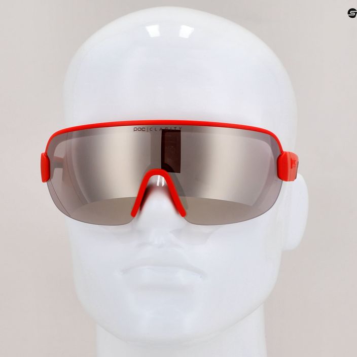 POC Aim prismane raudoni/skaidrumo sidabriniai dviračių akiniai 8