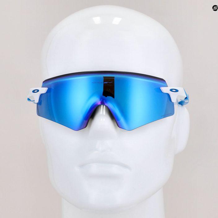 Oakley Encoder poliruoti balti/prizmatiniai safyro dviratininkų akiniai 0OO9471 7