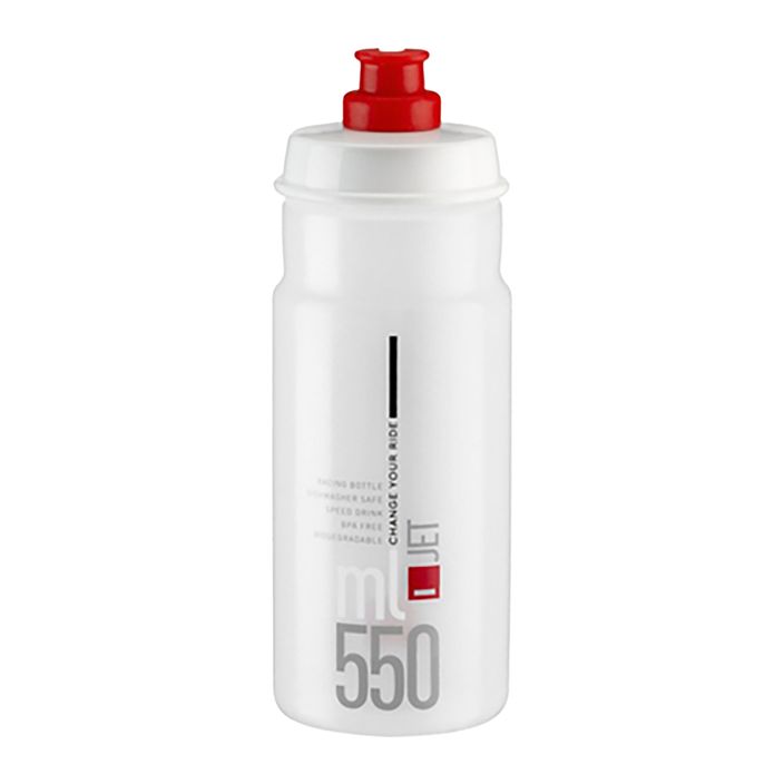 Dviračio vandens butelis Elite Jet 550 ml clear/red logo 2